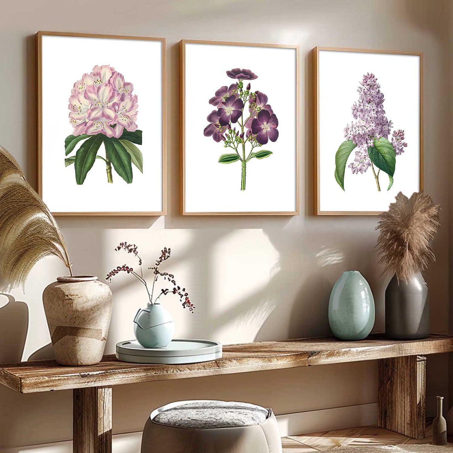 Floral Wall Art Home Decoration | Aesthetic Floral Paintings With Frame For Living Room Bed Room Hotel Wall Decor Digital Reprint