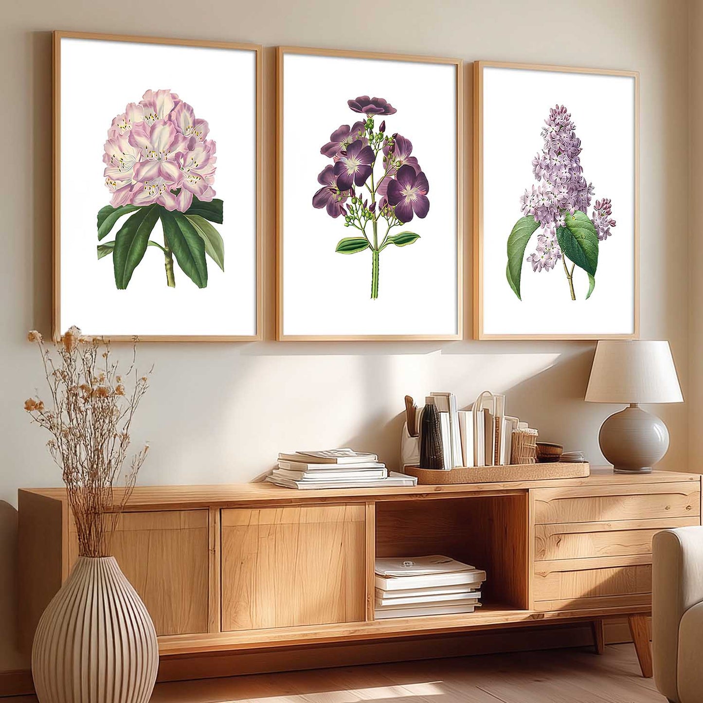 Floral Wall Art Home Decoration | Aesthetic Floral Paintings With Frame For Living Room Bed Room Hotel Wall Decor Digital Reprint