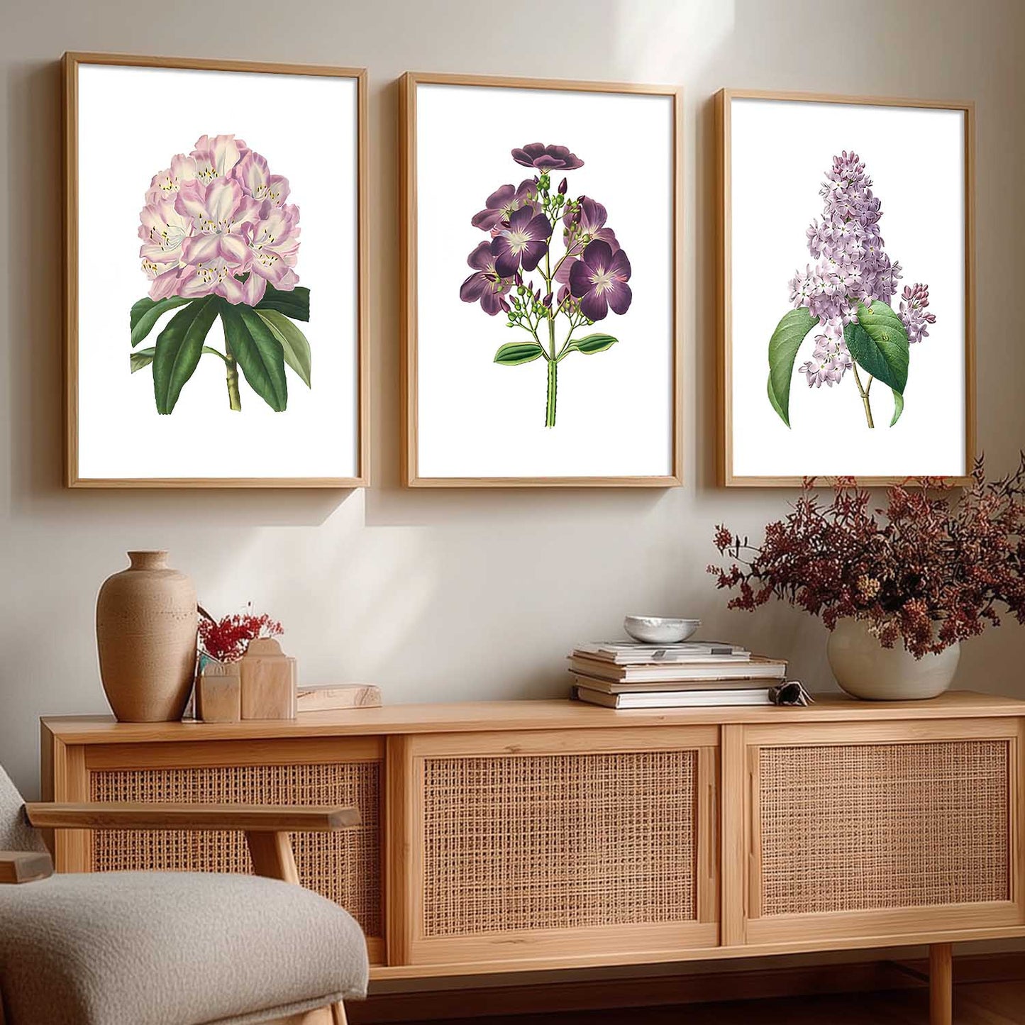Floral Wall Art Home Decoration | Aesthetic Floral Paintings With Frame For Living Room Bed Room Hotel Wall Decor Digital Reprint