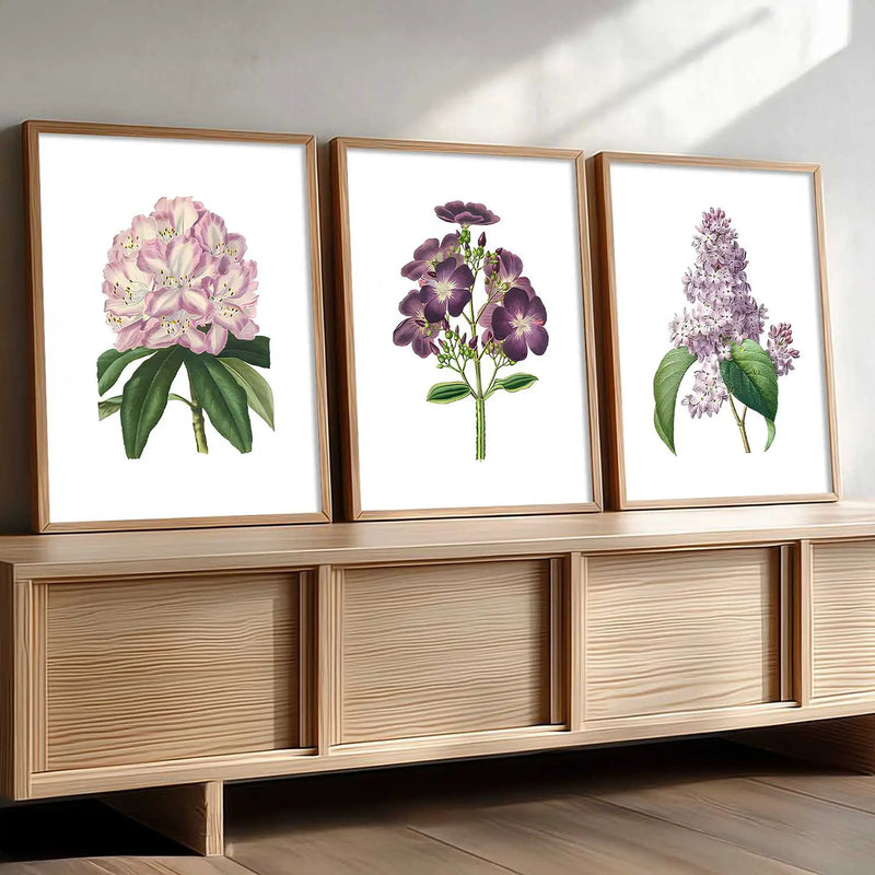 Floral Framed Wall Art Prints | Set of 3 | Home Decor