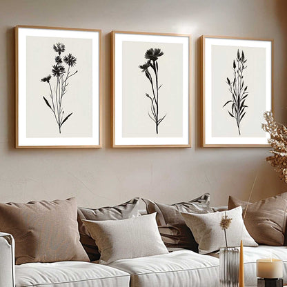 Aesthetic Botanical Art Home Decoration Painting | Floral Paintings With Frame For Living Room Bed Room Hotel Wall Decor Digital Reprint