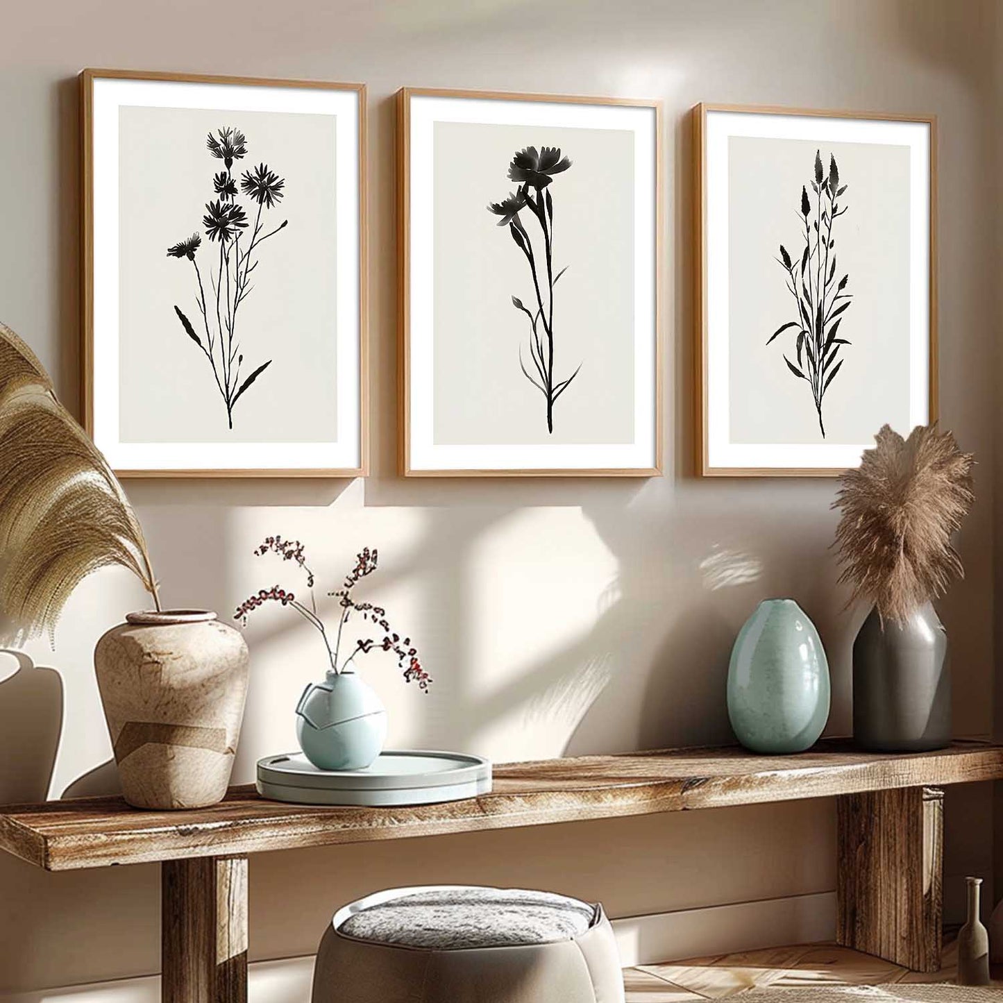Aesthetic Botanical Art Home Decoration Painting | Floral Paintings With Frame For Living Room Bed Room Hotel Wall Decor Digital Reprint