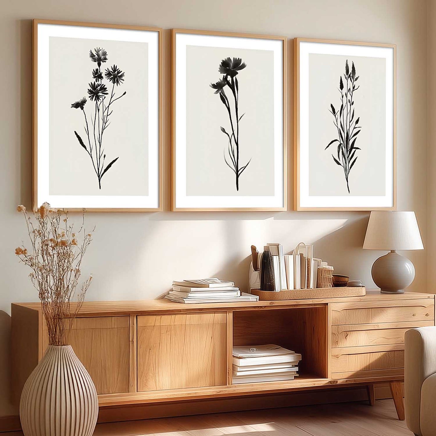 Aesthetic Botanical Art Home Decoration Painting | Floral Paintings With Frame For Living Room Bed Room Hotel Wall Decor Digital Reprint