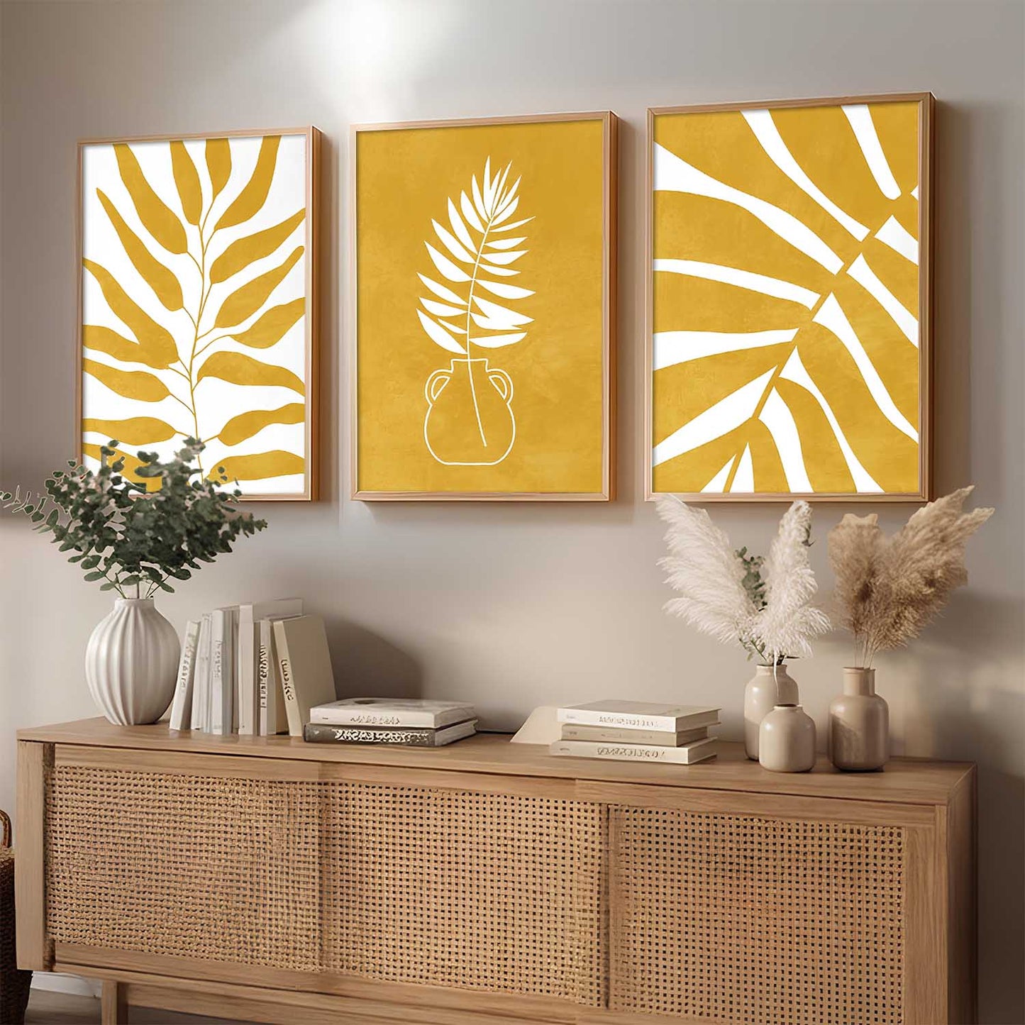 Aesthetic Abstract Floral Art Home Decoration | Boho Floral Paintings With Frame For Living Room Bed Room Hotel Wall Decor Digital Reprint