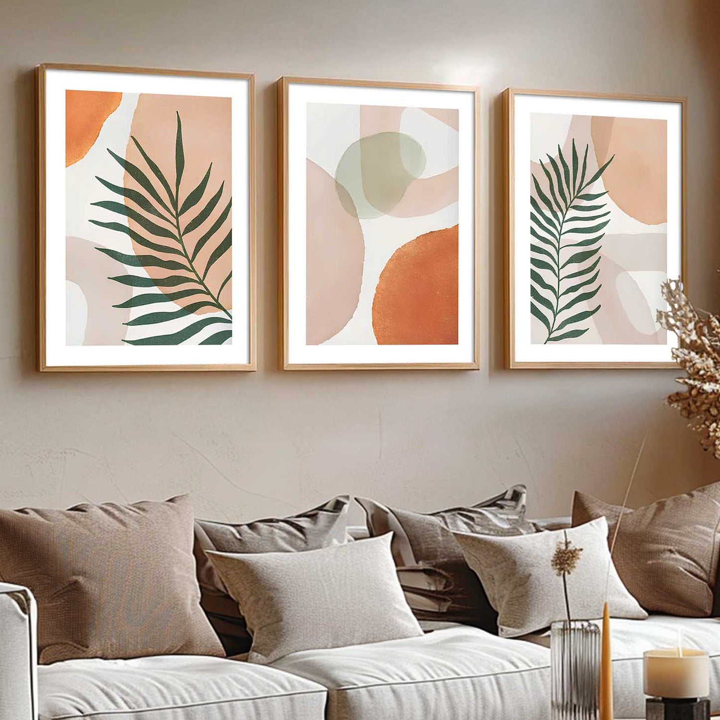 Home Decor Boho Painting Decorative Wall Art | Aesthetic Poster With Frame For Living Room Bed Room Hotel Wall Decor Digital Reprint