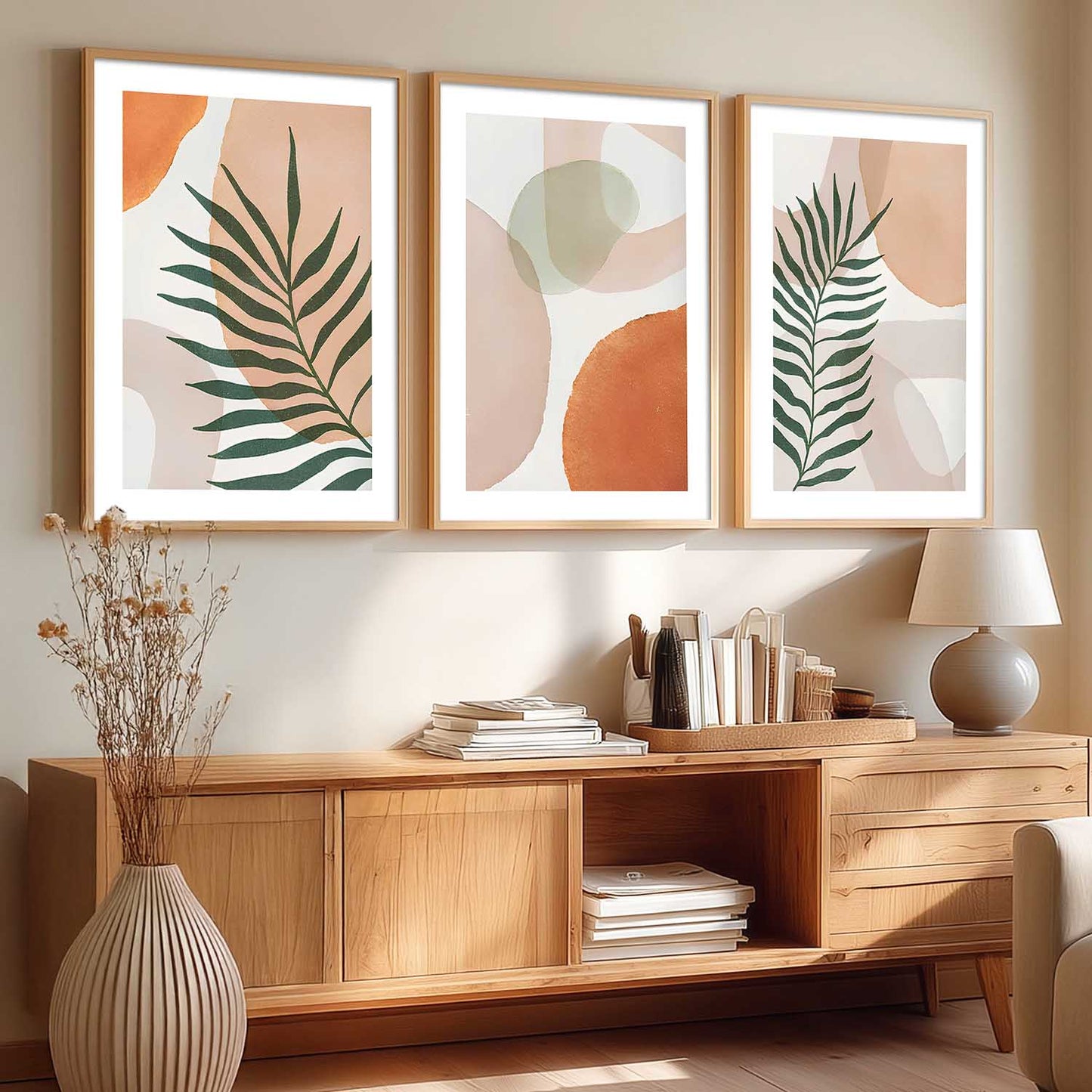 Home Decor Boho Painting Decorative Wall Art | Aesthetic Poster With Frame For Living Room Bed Room Hotel Wall Decor Digital Reprint