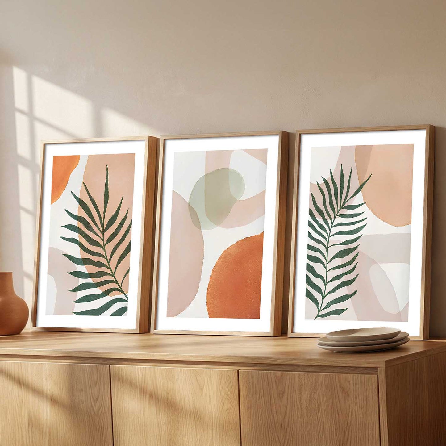 Home Decor Boho Painting Decorative Wall Art | Aesthetic Poster With Frame For Living Room Bed Room Hotel Wall Decor Digital Reprint