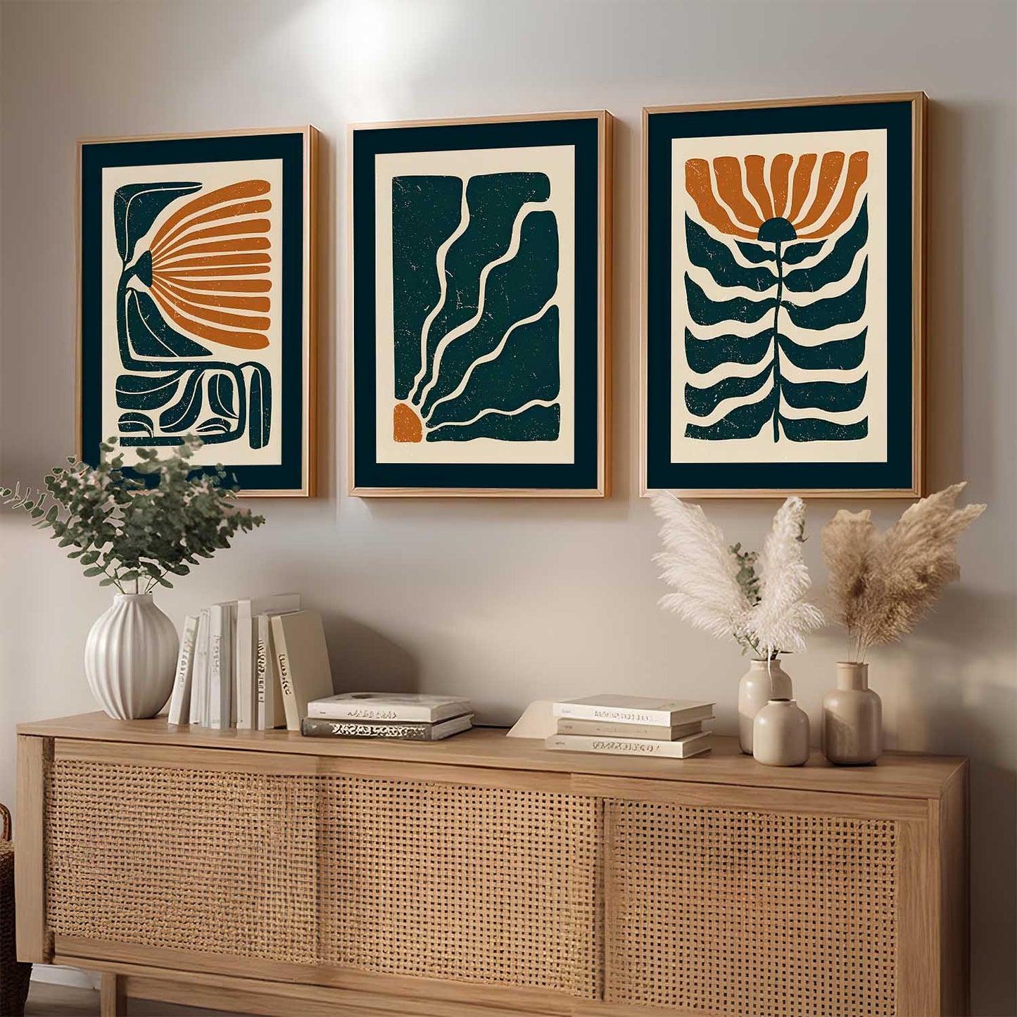 Aesthetic Boho Floral Art Home Decoration Painting | Floral Paintings With Frame For Living Room Bed Room Hotel Wall Decor Digital Reprint