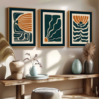 Aesthetic Boho Floral Art Home Decoration Painting | Floral Paintings With Frame For Living Room Bed Room Hotel Wall Decor Digital Reprint