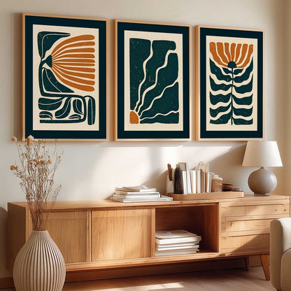 Aesthetic Boho Floral Art Home Decoration Painting | Floral Paintings With Frame For Living Room Bed Room Hotel Wall Decor Digital Reprint