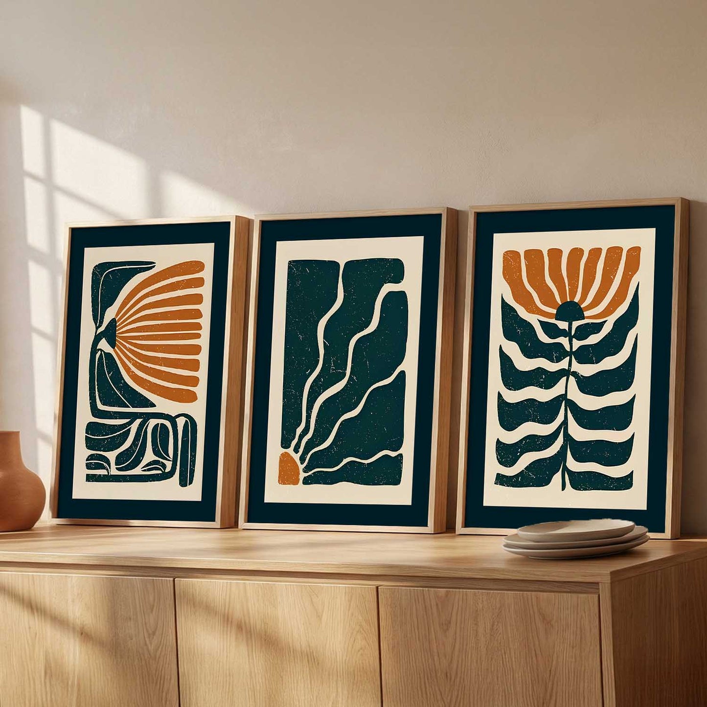 Aesthetic Boho Floral Art Home Decoration Painting | Floral Paintings With Frame For Living Room Bed Room Hotel Wall Decor Digital Reprint