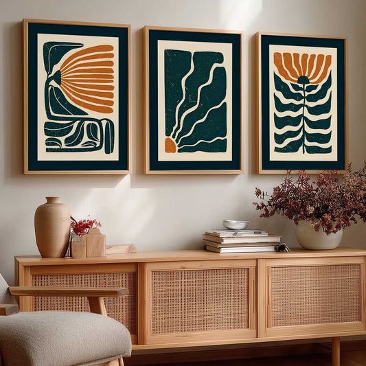 Aesthetic Boho Floral Art Home Decoration Painting | Floral Paintings With Frame For Living Room Bed Room Hotel Wall Decor Digital Reprint