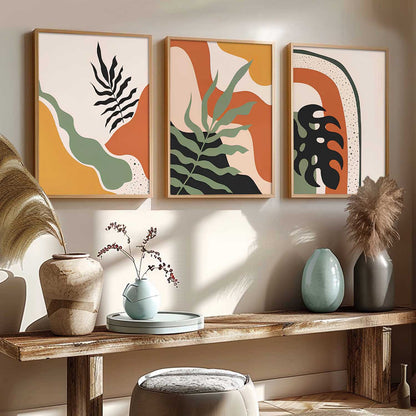 Home Decor Boho Painting Decorative Wall Art | Aesthetic Poster With Frame For Living Room Bed Room Hotel Wall Decor Digital Reprint