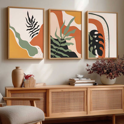 Home Decor Boho Painting Decorative Wall Art | Aesthetic Poster With Frame For Living Room Bed Room Hotel Wall Decor Digital Reprint