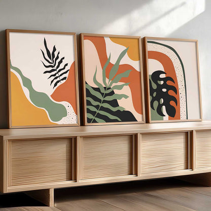 Home Decor Boho Painting Decorative Wall Art | Aesthetic Poster With Frame For Living Room Bed Room Hotel Wall Decor Digital Reprint