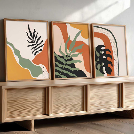 Home Decor Boho Painting Decorative Wall Art | Aesthetic Poster With Frame For Living Room Bed Room Hotel Wall Decor Digital Reprint