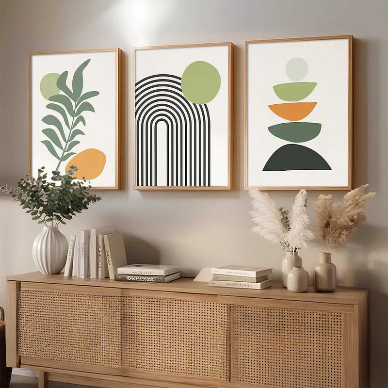 Boho Framed Wall Art Prints | Set of 3 | Home Decor