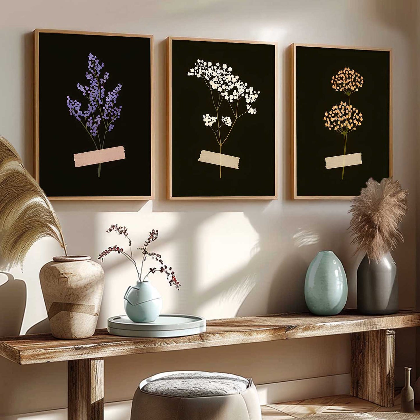 Botanical Art Home Decoration Painting | Floral Aesthetic Paintings With Frame For Living Room Bed Room Hotel Wall Decor Digital Reprint