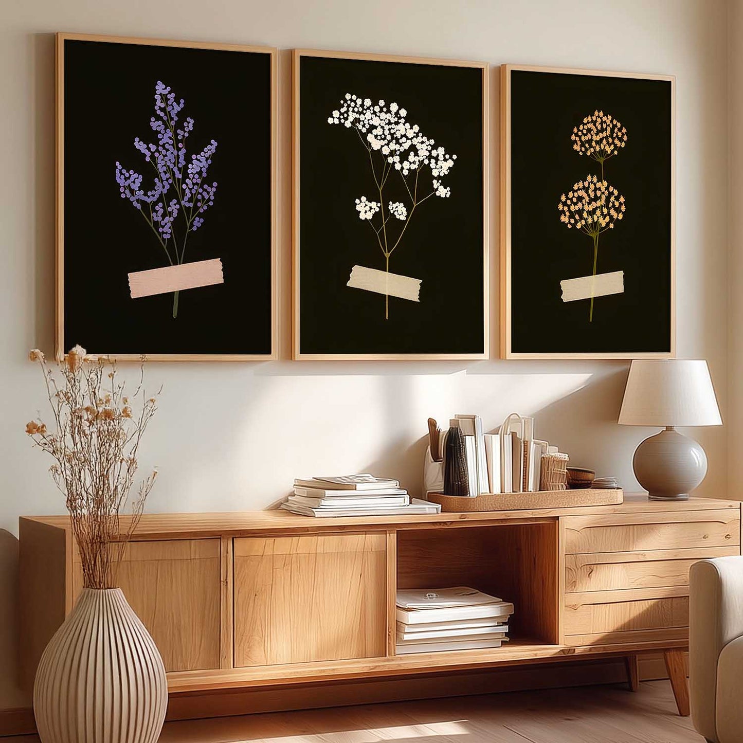 Botanical Art Home Decoration Painting | Floral Aesthetic Paintings With Frame For Living Room Bed Room Hotel Wall Decor Digital Reprint