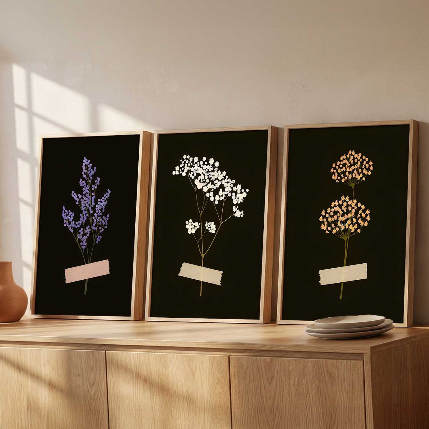 Botanical Art Home Decoration Painting | Floral Aesthetic Paintings With Frame For Living Room Bed Room Hotel Wall Decor Digital Reprint