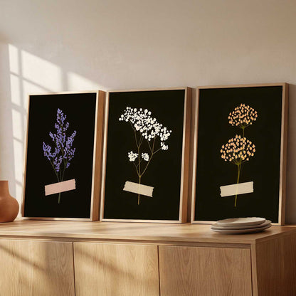 Botanical Art Home Decoration Painting | Floral Aesthetic Paintings With Frame For Living Room Bed Room Hotel Wall Decor Digital Reprint