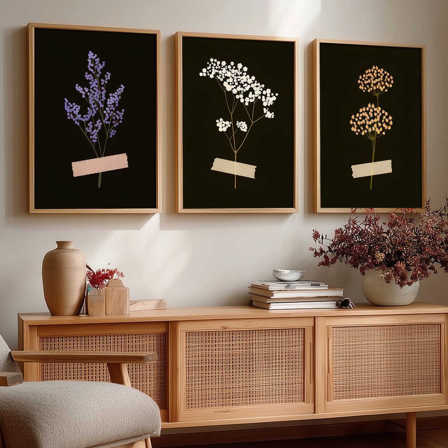 Botanical Art Home Decoration Painting | Floral Aesthetic Paintings With Frame For Living Room Bed Room Hotel Wall Decor Digital Reprint