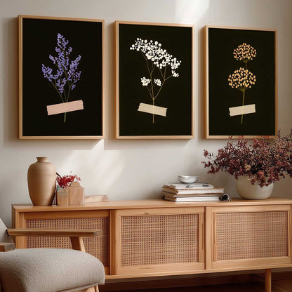 Botanical Art Home Decoration Painting | Floral Aesthetic Paintings With Frame For Living Room Bed Room Hotel Wall Decor Digital Reprint