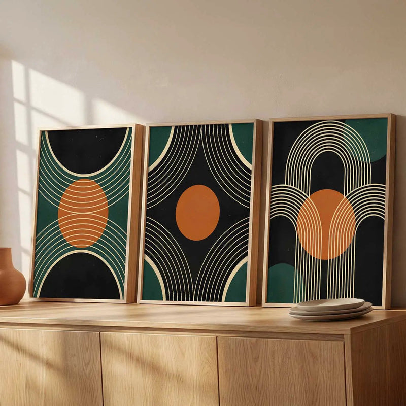 Boho Framed Wall Art Prints | Set of 3 | Home Decor