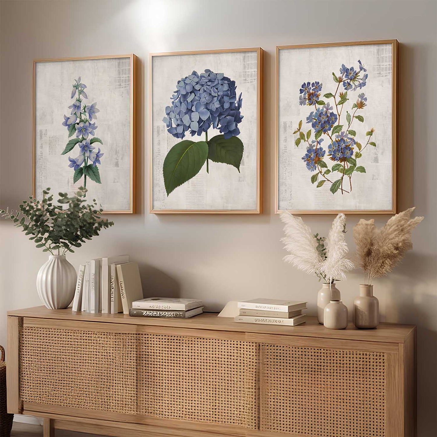 Home Decor Floral Painting Decorative Wall Art | Aesthetic Poster With Frame For Living Room Bed Room Hotel Wall Decor Digital Reprint