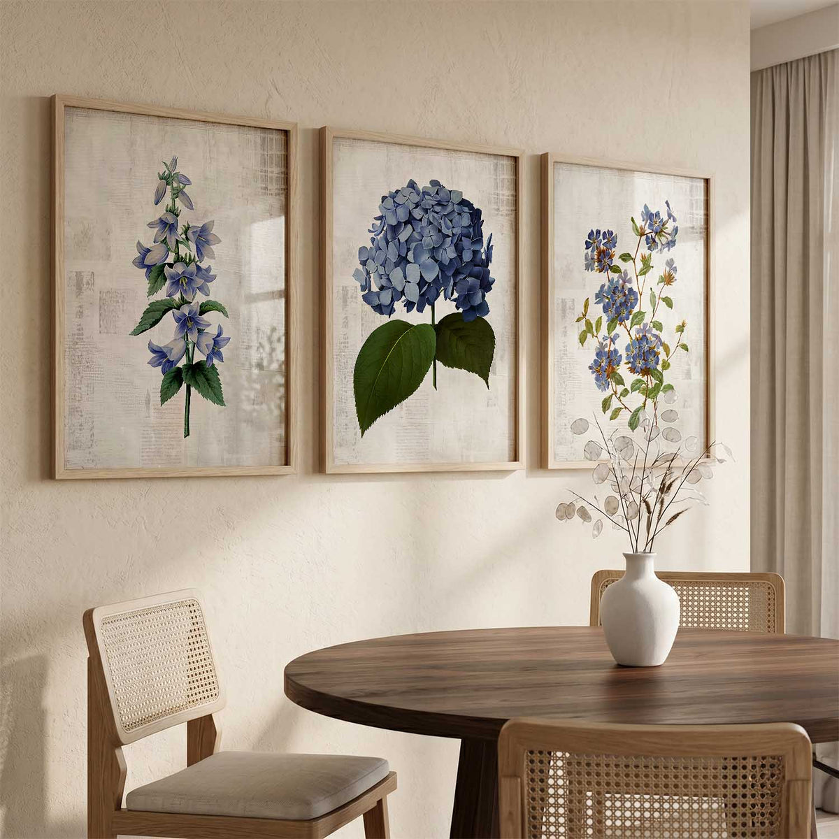 Floral Framed Wall Art Prints | Set of 3 | Home Decor