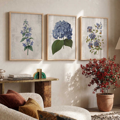 Floral Framed Wall Art Prints | Set of 3 | Home Decor