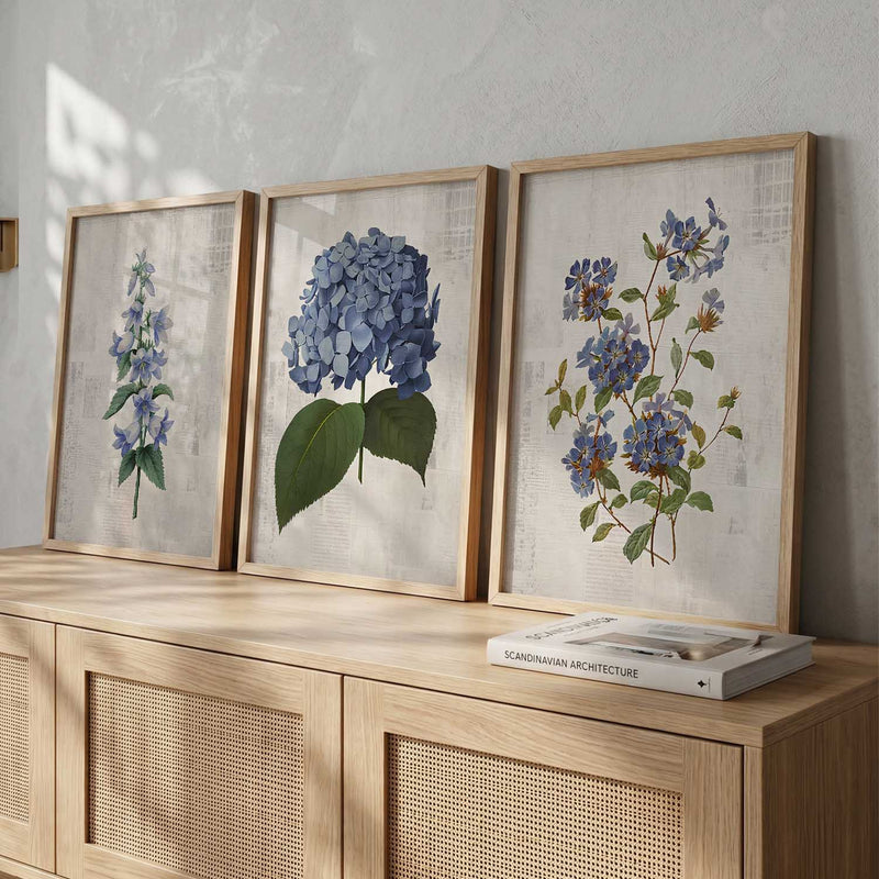Floral Framed Wall Art Prints | Set of 3 | Home Decor