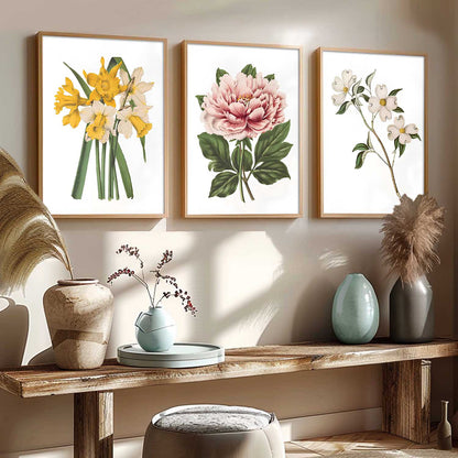 Floral Art Home Decoration | Aesthetic  Floral Paintings With Frame For Living Room Bed Room Hotel Wall Decor Digital Reprint