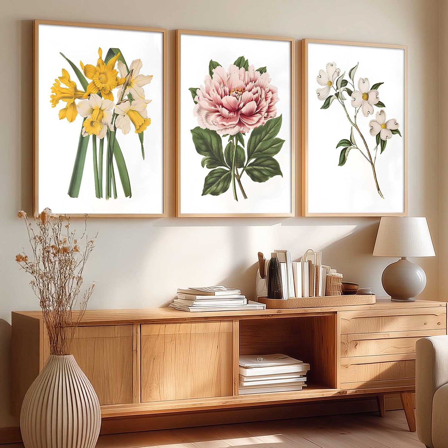 Floral Art Home Decoration | Aesthetic  Floral Paintings With Frame For Living Room Bed Room Hotel Wall Decor Digital Reprint