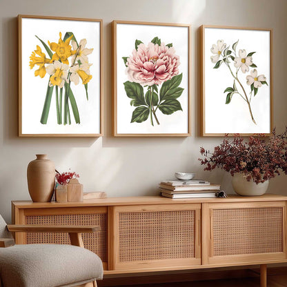 Floral Art Home Decoration | Aesthetic  Floral Paintings With Frame For Living Room Bed Room Hotel Wall Decor Digital Reprint