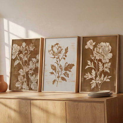 Aesthetic Botanical Art Home Decoration Painting | Floral Paintings With Frame For Living Room Bed Room Hotel Wall Decor Digital Reprint