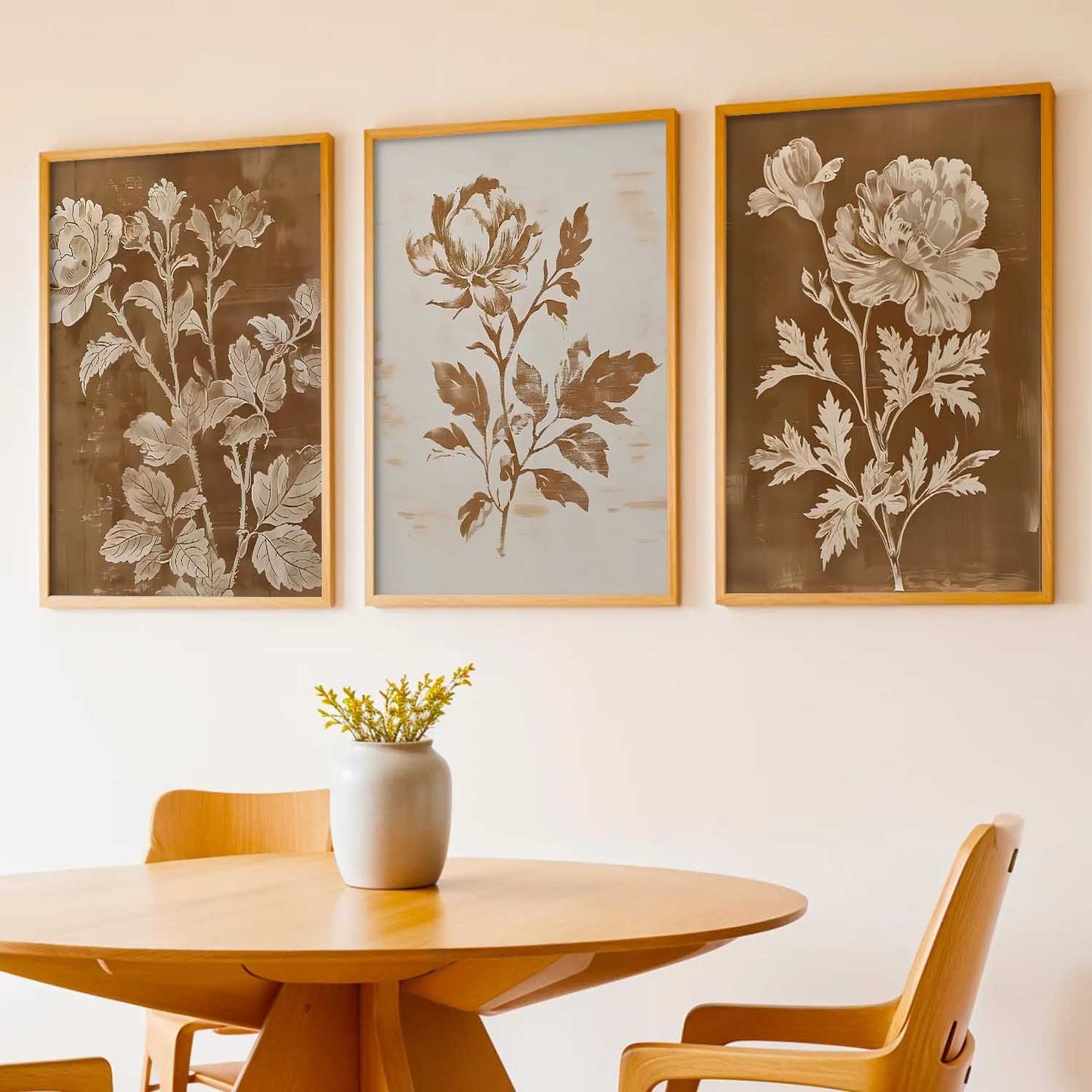 Aesthetic Botanical Art Home Decoration Painting | Floral Paintings With Frame For Living Room Bed Room Hotel Wall Decor Digital Reprint