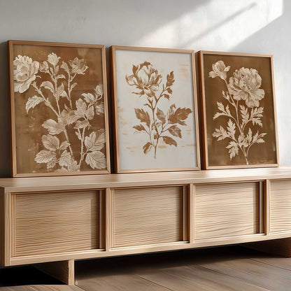 Aesthetic Botanical Art Home Decoration Painting | Floral Paintings With Frame For Living Room Bed Room Hotel Wall Decor Digital Reprint