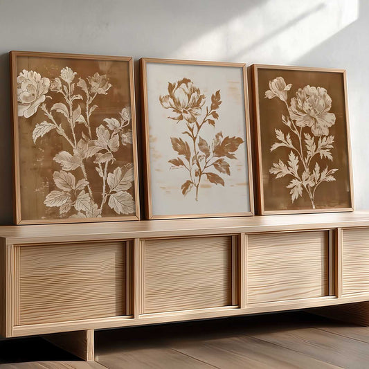 Aesthetic Botanical Art Home Decoration Painting | Floral Paintings With Frame For Living Room Bed Room Hotel Wall Decor Digital Reprint