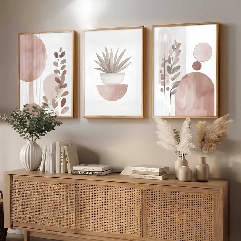 Boho Framed Wall Art Prints | Set of 3 | Home Decor
