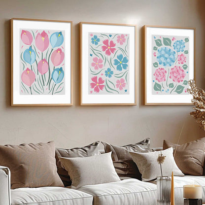 Home Decor Floral Painting Decorative Wall Art | Aesthetic poster With Frame For Living Room Bed Room Hotel Wall Decor Digital Reprint