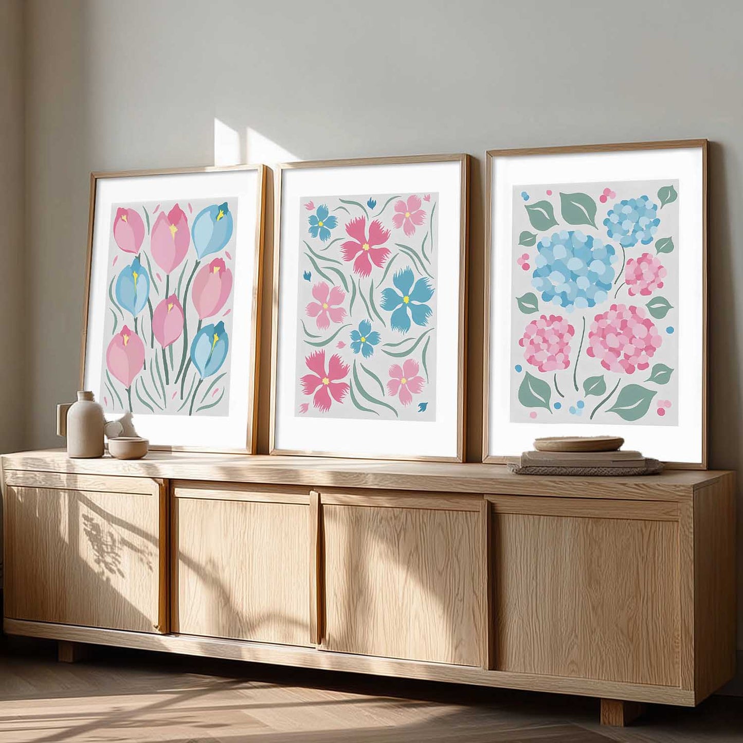 Home Decor Floral Painting Decorative Wall Art | Aesthetic poster With Frame For Living Room Bed Room Hotel Wall Decor Digital Reprint