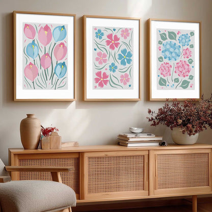 Home Decor Floral Painting Decorative Wall Art | Aesthetic poster With Frame For Living Room Bed Room Hotel Wall Decor Digital Reprint