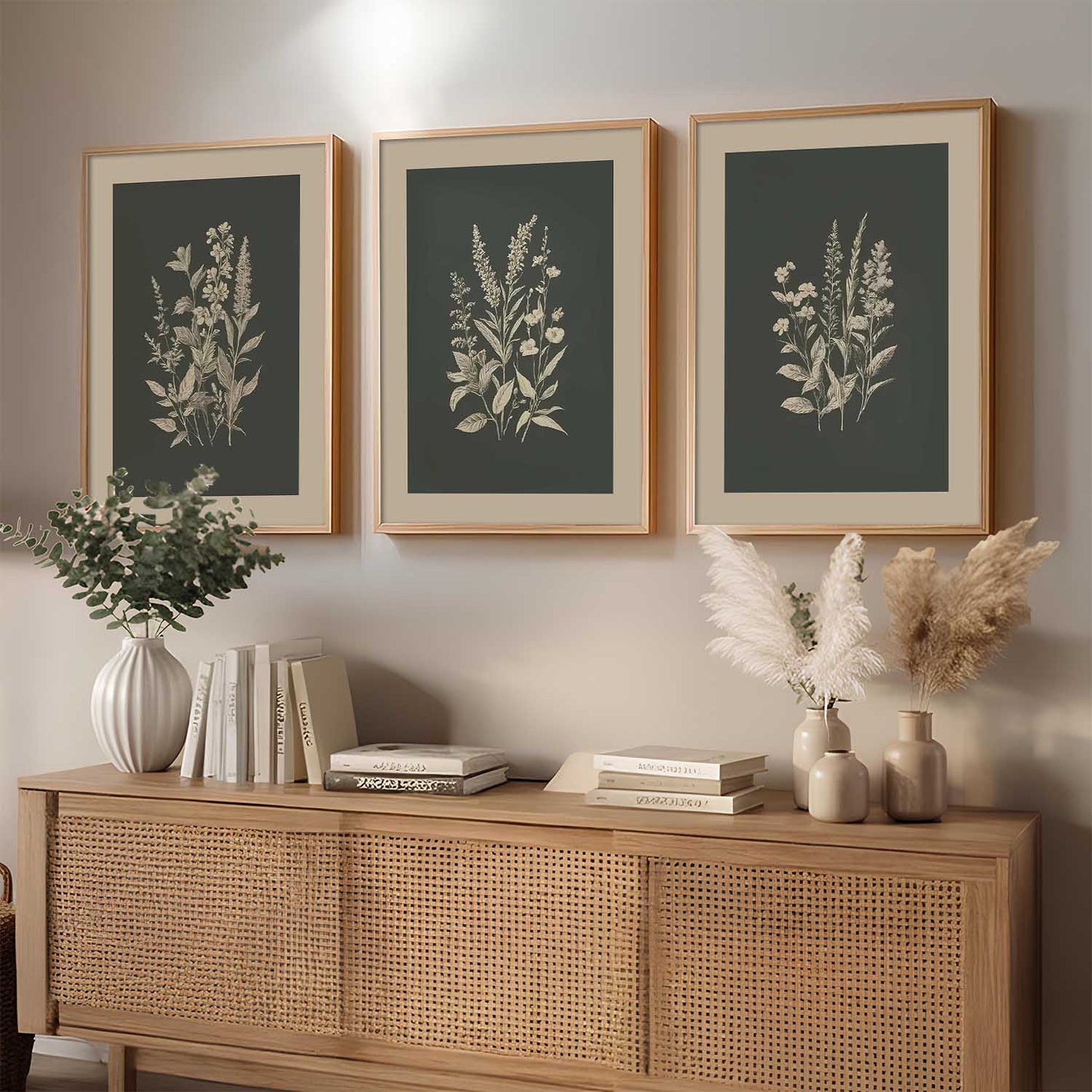 Aesthetic Botanical Art Home Decoration Painting | Floral Paintings With Frame For Living Room Bed Room Hotel Wall Decor Digital Reprint