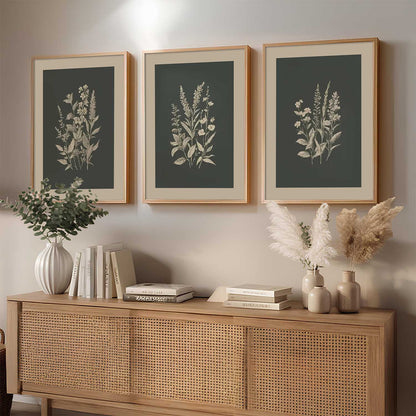 Aesthetic Botanical Art Home Decoration Painting | Floral Paintings With Frame For Living Room Bed Room Hotel Wall Decor Digital Reprint