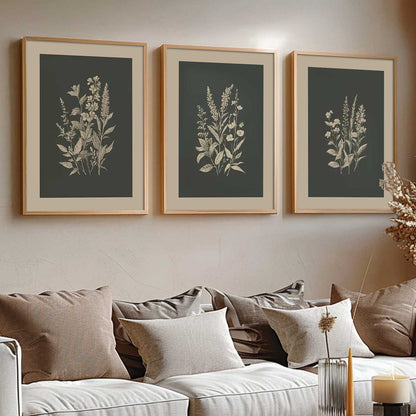 Aesthetic Botanical Art Home Decoration Painting | Floral Paintings With Frame For Living Room Bed Room Hotel Wall Decor Digital Reprint