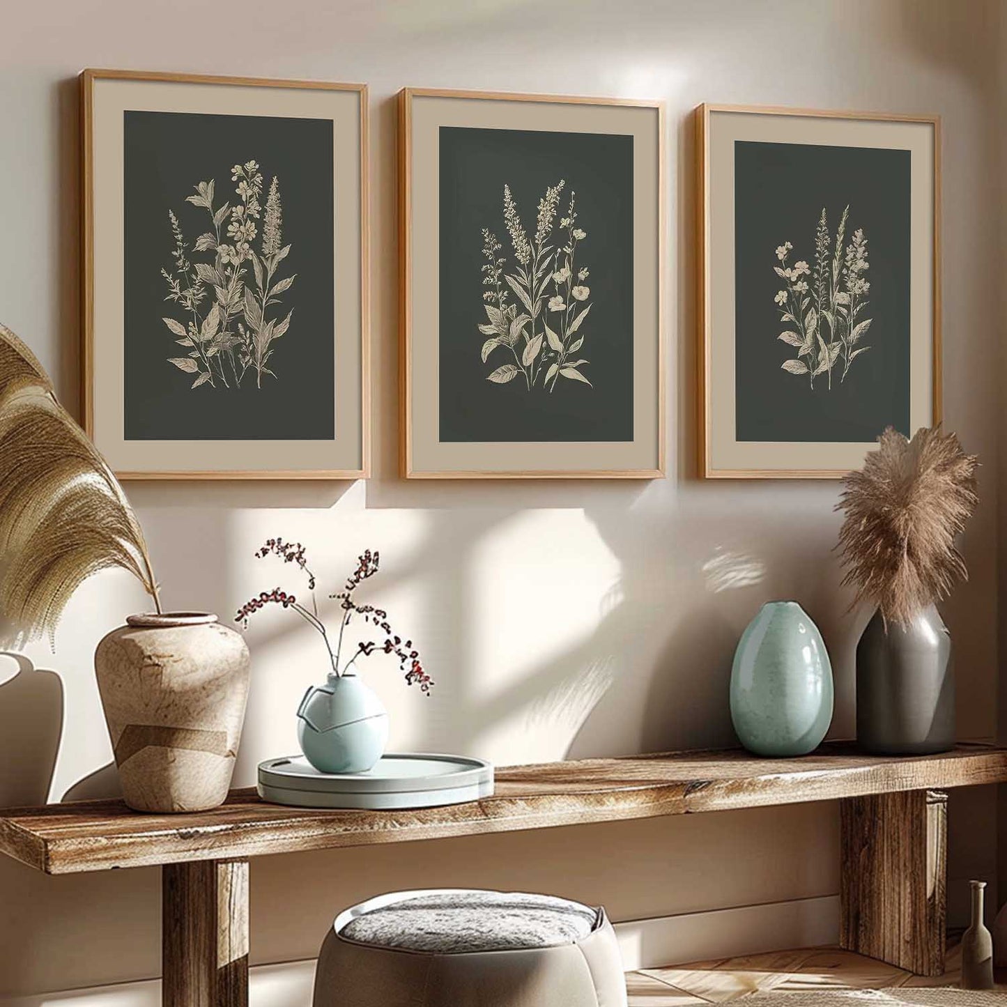 Aesthetic Botanical Art Home Decoration Painting | Floral Paintings With Frame For Living Room Bed Room Hotel Wall Decor Digital Reprint