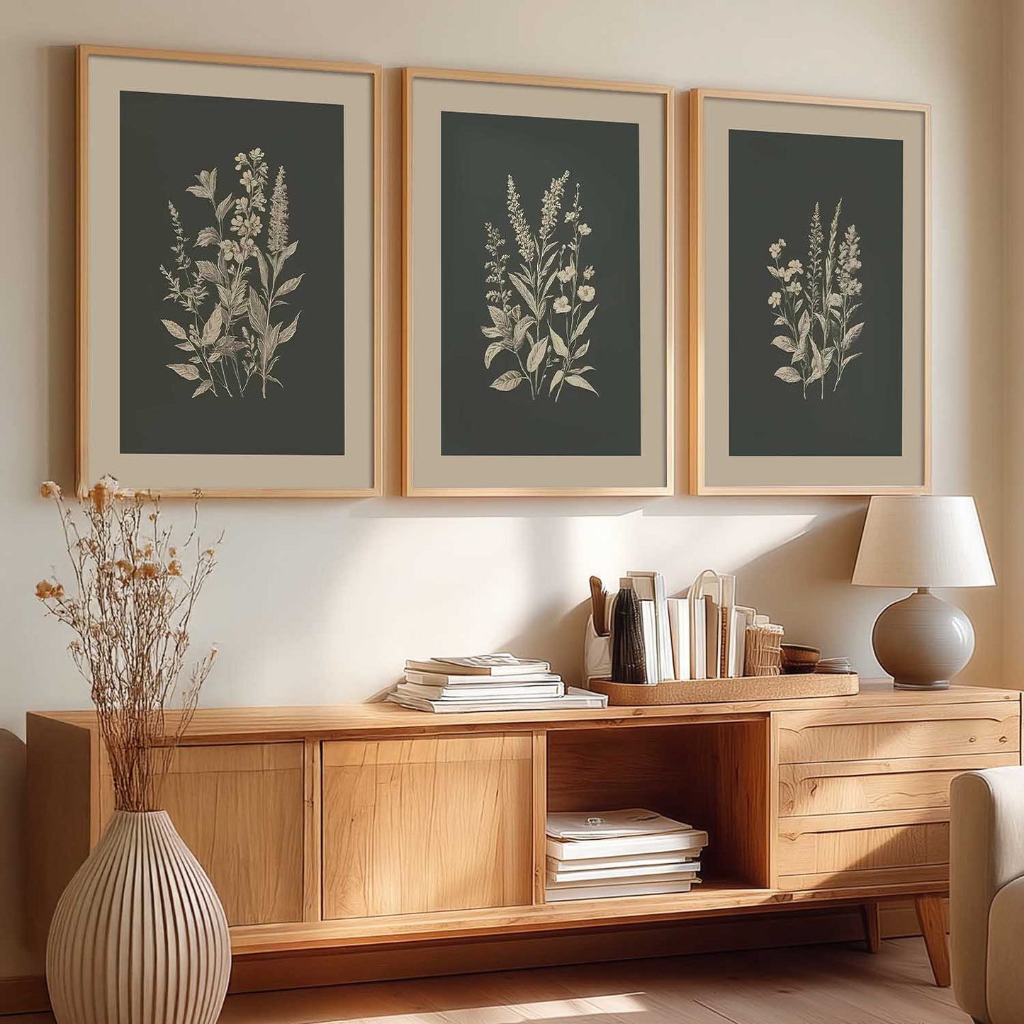 Aesthetic Botanical Art Home Decoration Painting | Floral Paintings With Frame For Living Room Bed Room Hotel Wall Decor Digital Reprint