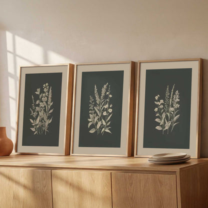 Aesthetic Botanical Art Home Decoration Painting | Floral Paintings With Frame For Living Room Bed Room Hotel Wall Decor Digital Reprint