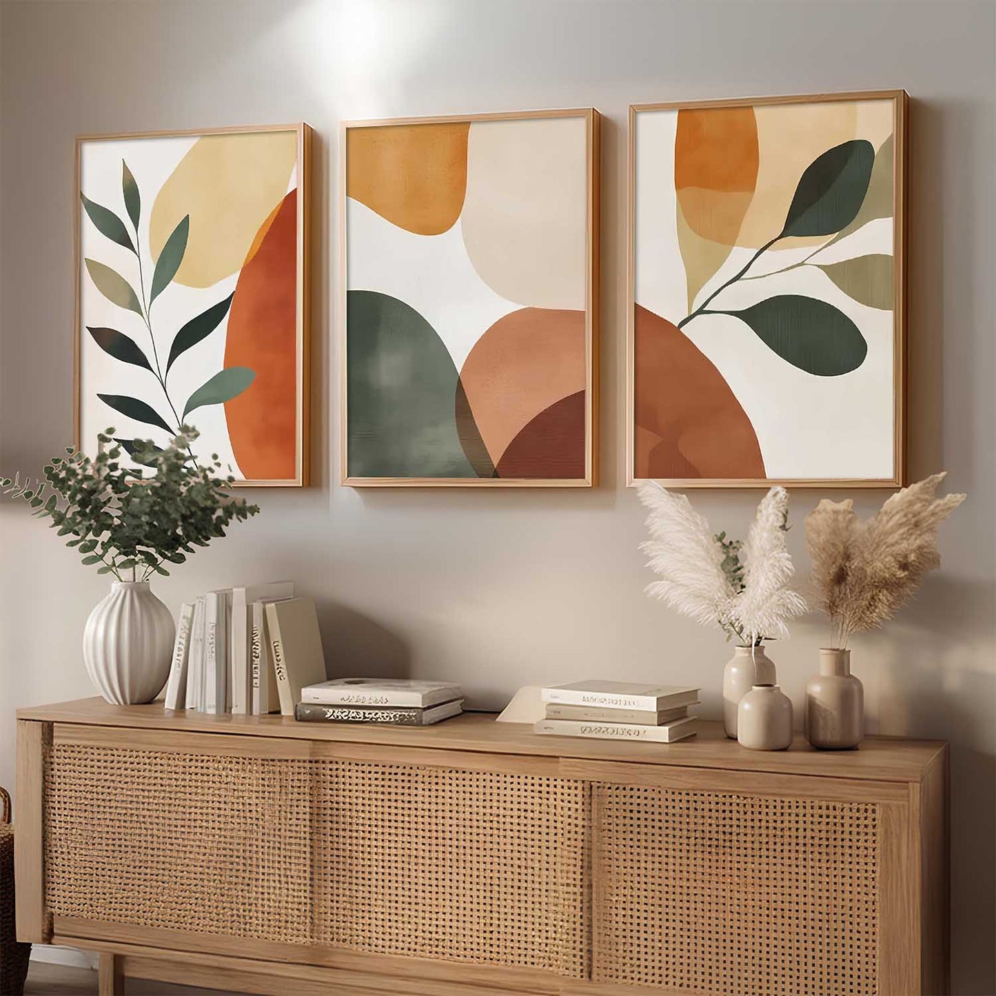 Home Decor Boho Painting Decorative Wall Art | Aesthetic Poster With Frame For Living Room Bed Room Hotel Wall Decor Digital Reprint